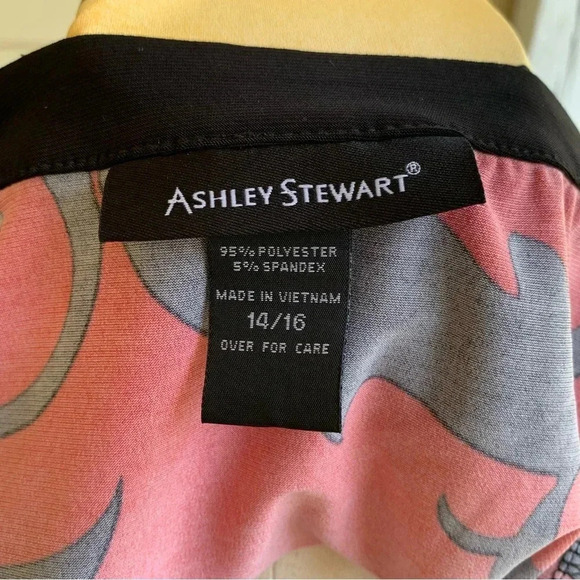 ASHLEY STEWART Maxi Dress Sleeveless Window Pane Floral Plus Size 14 16 Stretch - Picture 6 of 6